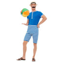 Costumes Australia 20s Bathing Suit Costume Adult Blue White_4