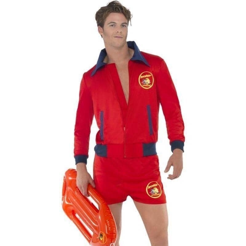 Baywatch Lifeguard Costume Muscle Suit Adult Red Shorts