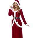 Costumes Australia Deluxe Ms Claus Costume Adult Red Hooded Dress Belt_1
