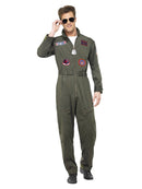 Costumes Australia Top Gun Deluxe Male Costume Adult Green Jumpsuit Sunglasses Dog Tags_4
