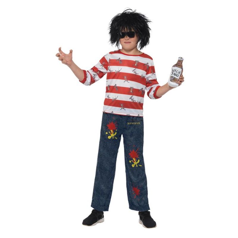 David Walliams Deluxe Ratburger Costume Kids Red White Boys