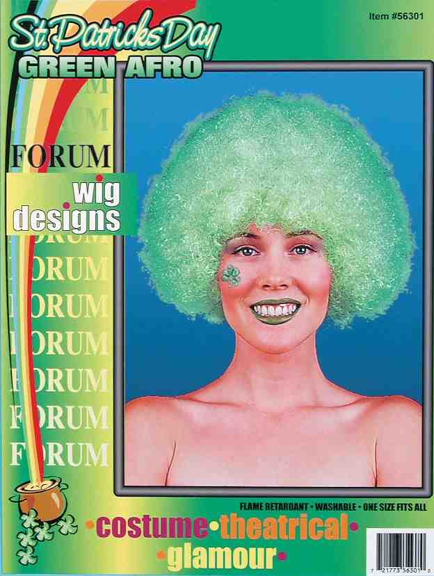 Afro Wig Green - Adult