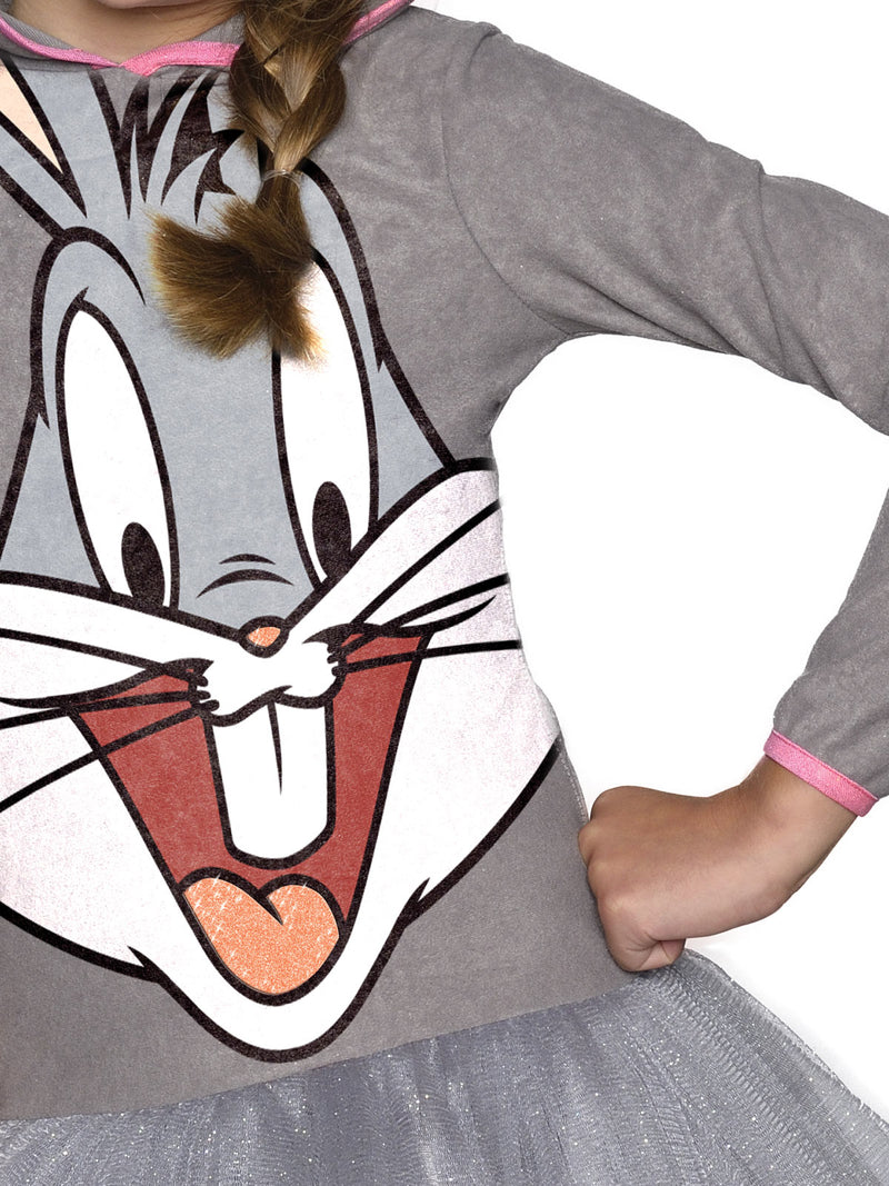 Bugs Bunny Girls Hooded Costume Grey -3