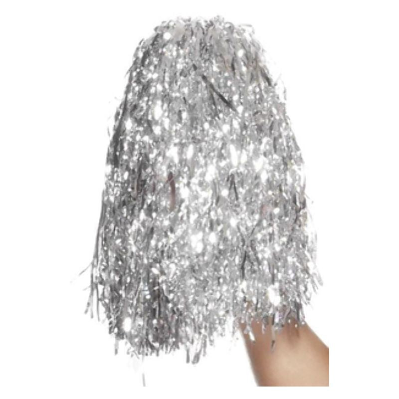Pom Poms Metallic Silver Adult_1 sm-24175