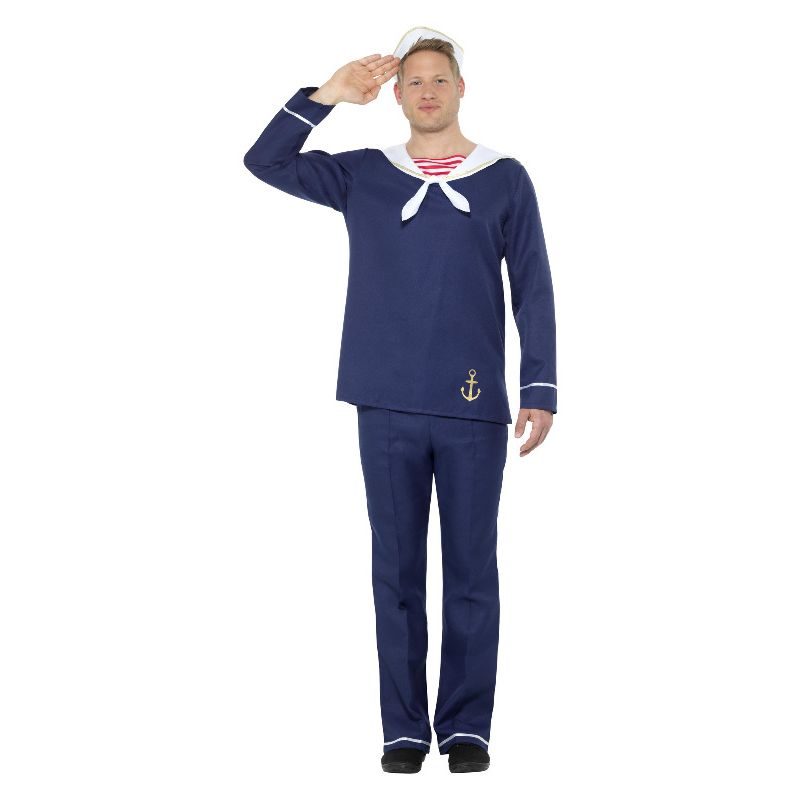 Sailor Man Costume Blue & White Adult