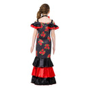 Flamenco Girl Costume Black & Red Child Spanish Dress