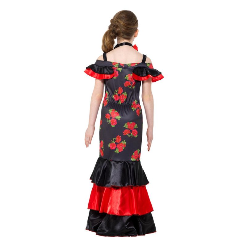 Flamenco Girl Costume Black & Red Child Spanish Dress