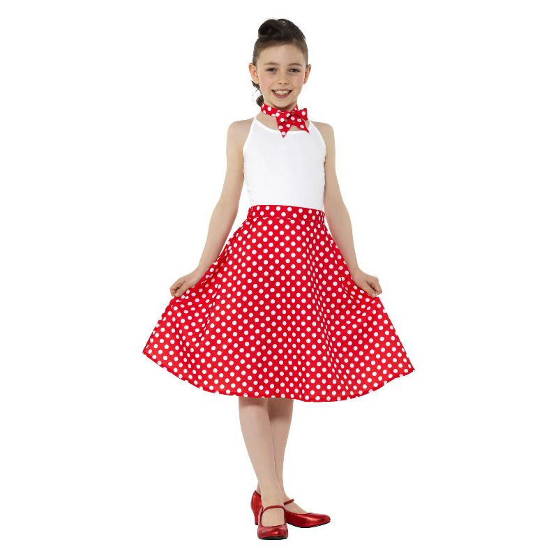 Kids 50s Polka Dot Skirt Red Child