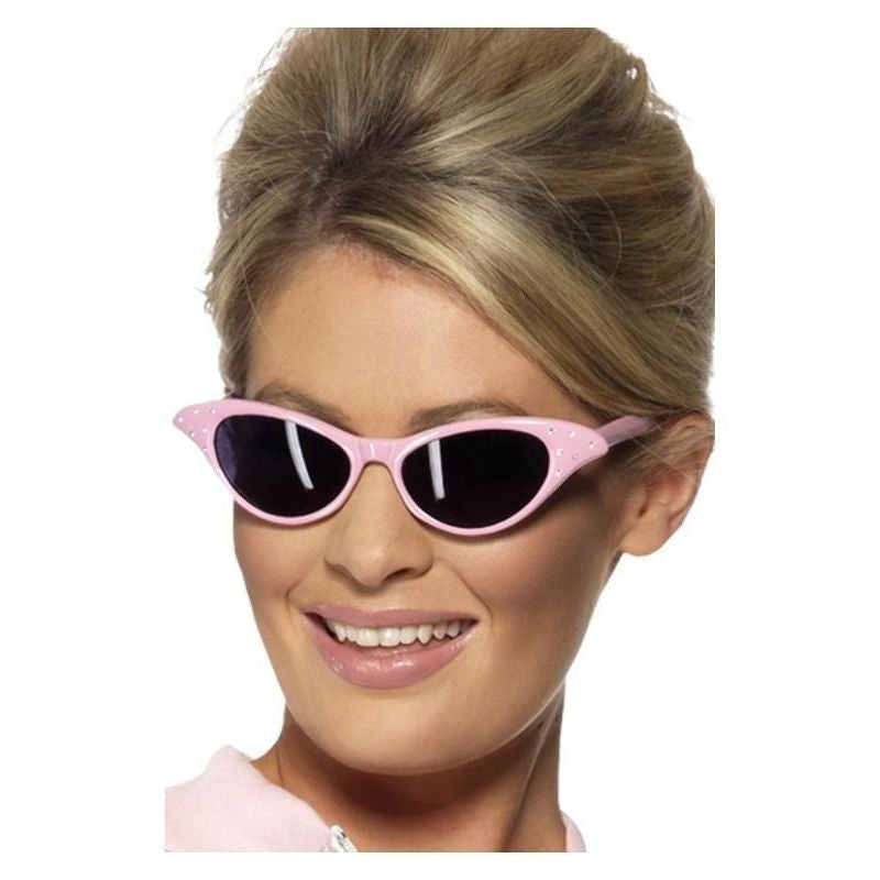 Costumes Australia Size Chart 50s Flyaway Style Rock And Roll Sunglasses Adult Pink Costume Accessory