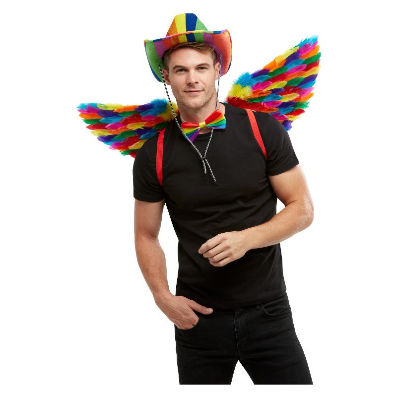 Rainbow Feather Wings Multi-Coloured Adult 1