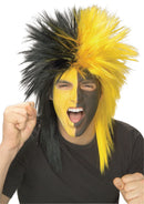 Sport Fanatic Blue/yellow Wig - Adult