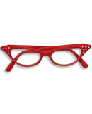 50'S Rhinestone Glasses - Red