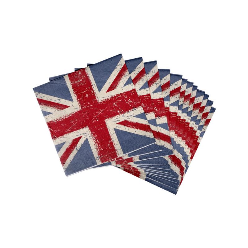 Union Jack Vintage Style Print Paper Napkins Adult White_1 sm-52613