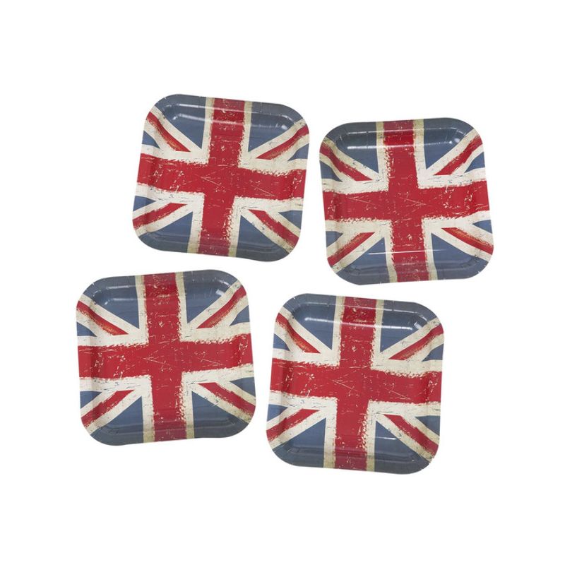 Union Jack Vintage Print Paper Plates Adult White_1 sm-52614