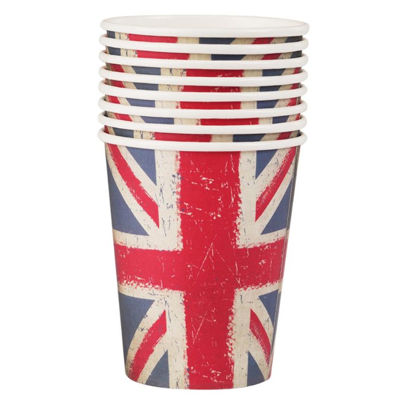 Union Jack Vintage Style Print Paper Cups Adult White_1 sm-52615