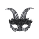 Silver Masquerade Horned Mask Adult 1