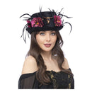 Floral Horn Top Hat Adult Black Pink_1 sm-53002