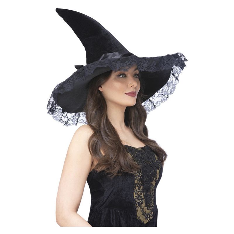 Enchantress Lace Witch Hat Adult Black_1 sm-53011