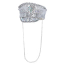 Fever Deluxe Sequin Studded Captains Hat Silver Adult 1