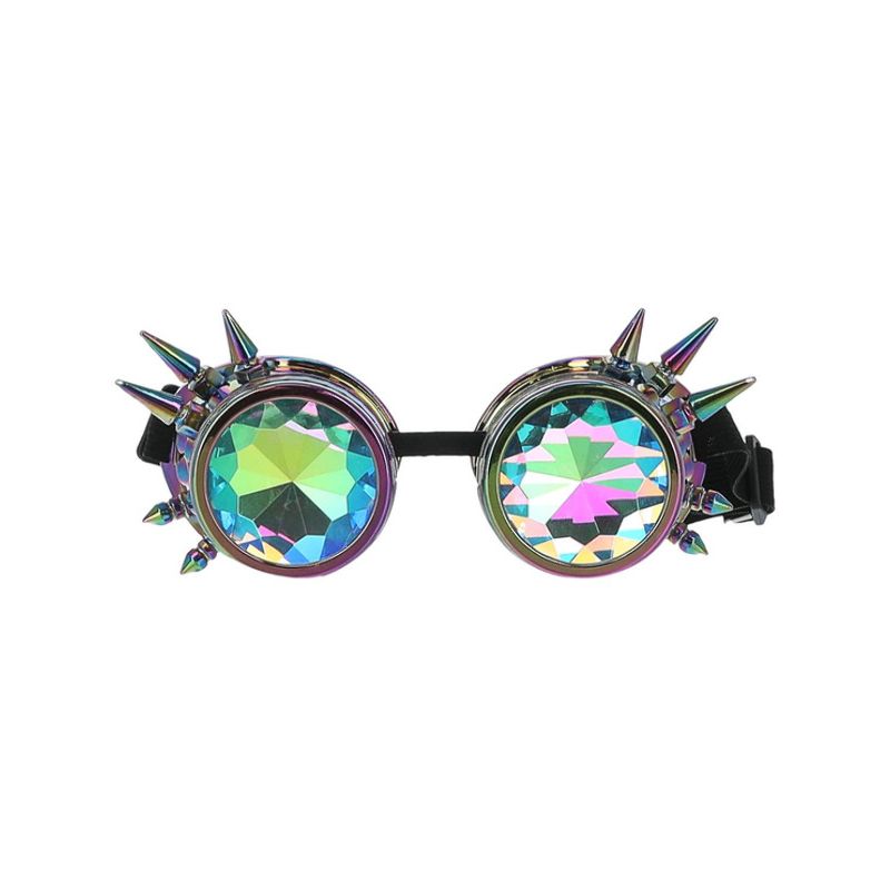 Fever Studded Rainbow Festival Goggles Adult 1