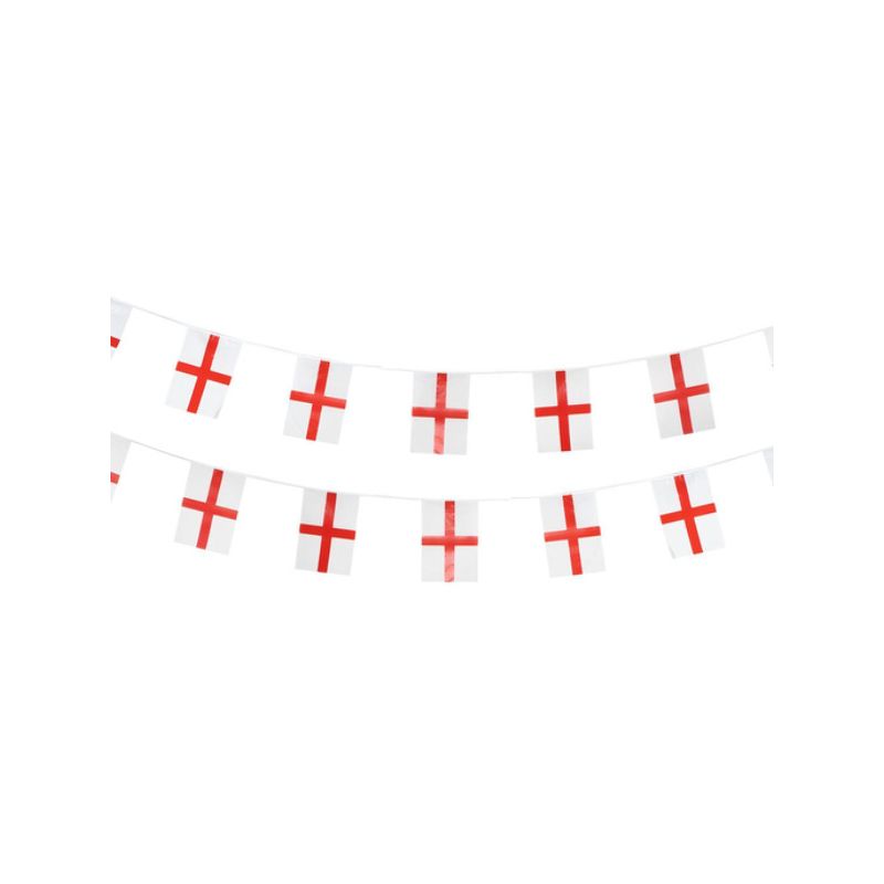 England Flag Rectangle Bunting Plastic Adult White Red_1 sm-56495