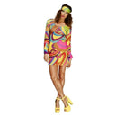 Costumes Australia 60s Flower Power Fever Costume Adult Multi Coloured Dress_4