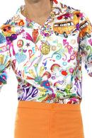 Costumes Australia 60s Groovy Shirt Adult White Orange_2