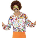 Costumes Australia 60s Groovy Shirt Adult White Orange_1