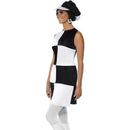 Costumes Australia 60s Party Girl Costume Adult Black White Dress Hat_3