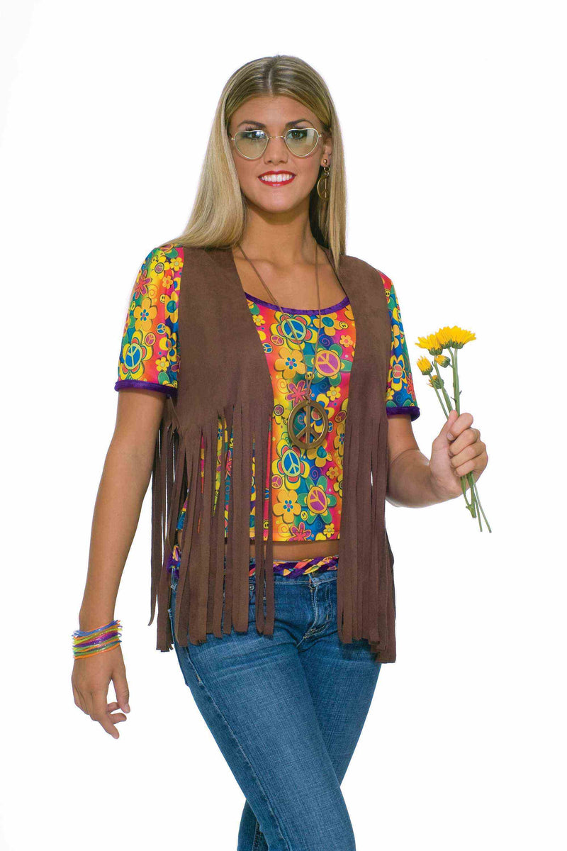 Hippie Vest Male  Costume - Size Std