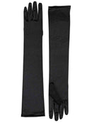 Long Satin Dress Gloves - Black