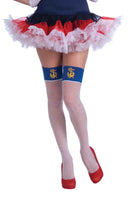 Lady In The Navy Fishnet Thigh