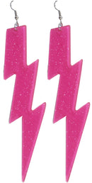 Lightning Bolt Earrings-Pink