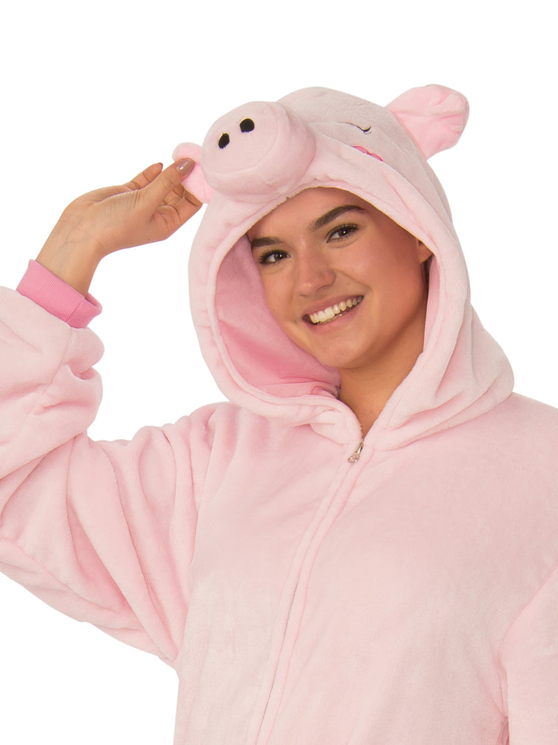Pig Furry Hooded Onesie Costume