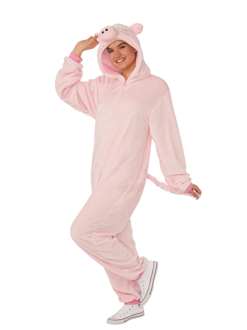 Pig Furry Hooded Onesie Costume
