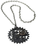 Steampunk Dark Metal Gear Necklace