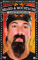 Biker Beard & Moustache Set -6 Black"