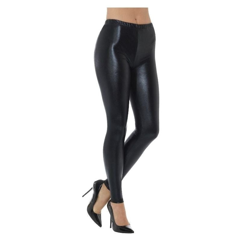 Costumes Australia 80s Metallic Disco Leggings Adult Black_2