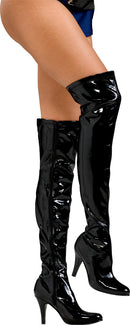 Spikey Black Thigh High Boots