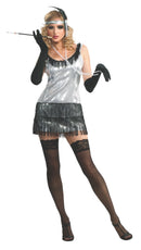 Silver Sequin Flapper Dress