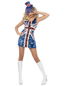 Costumes Australia 90's Rule Britannia Spice Girls All That Glitters Costume Adult Dress Blue Red White_5