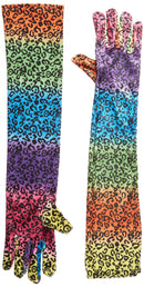 Leopard Long Gloves - Rainbow