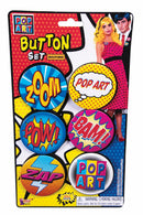 Pop Art Button - Set Of 6
