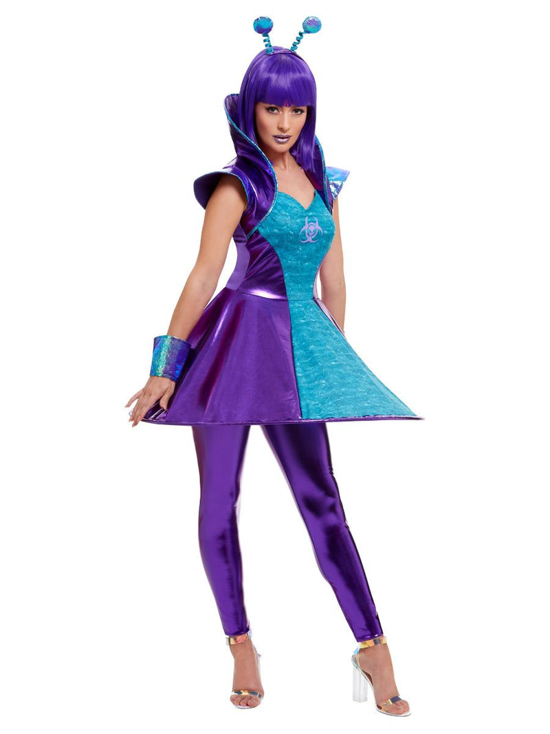 Costumes Australia Alien Lady Costume Adult Blue Purple Dress_4
