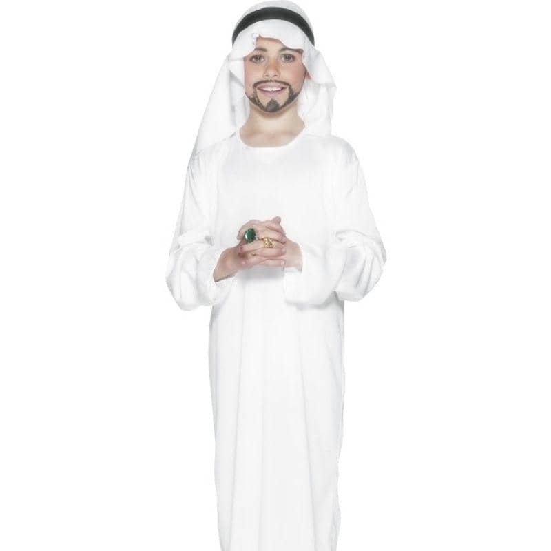 Costumes Australia Arabian Costume Kids White Robe Headpiece_1