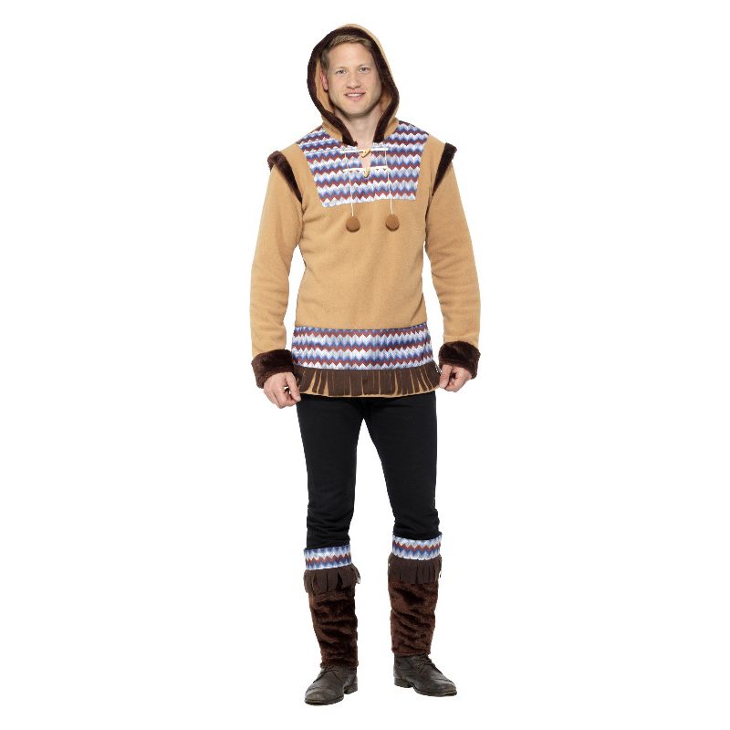 Costumes Australia Arctic Man Costume Brown Adult Eskimo Costume_1