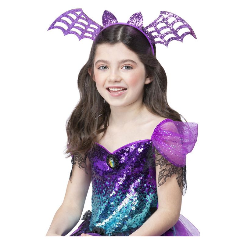 Costumes Australia Bat Headband Purple Glitter Child Pink_1