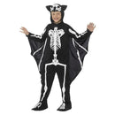 Costumes Australia Bat Skeleton Costume Kids Attached Wings Black White Bodysuit_2