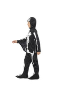 Costumes Australia Bat Skeleton Costume Kids Attached Wings Black White Bodysuit_3