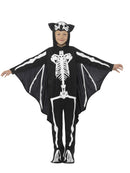 Costumes Australia Bat Skeleton Costume Kids Attached Wings Black White Bodysuit_5